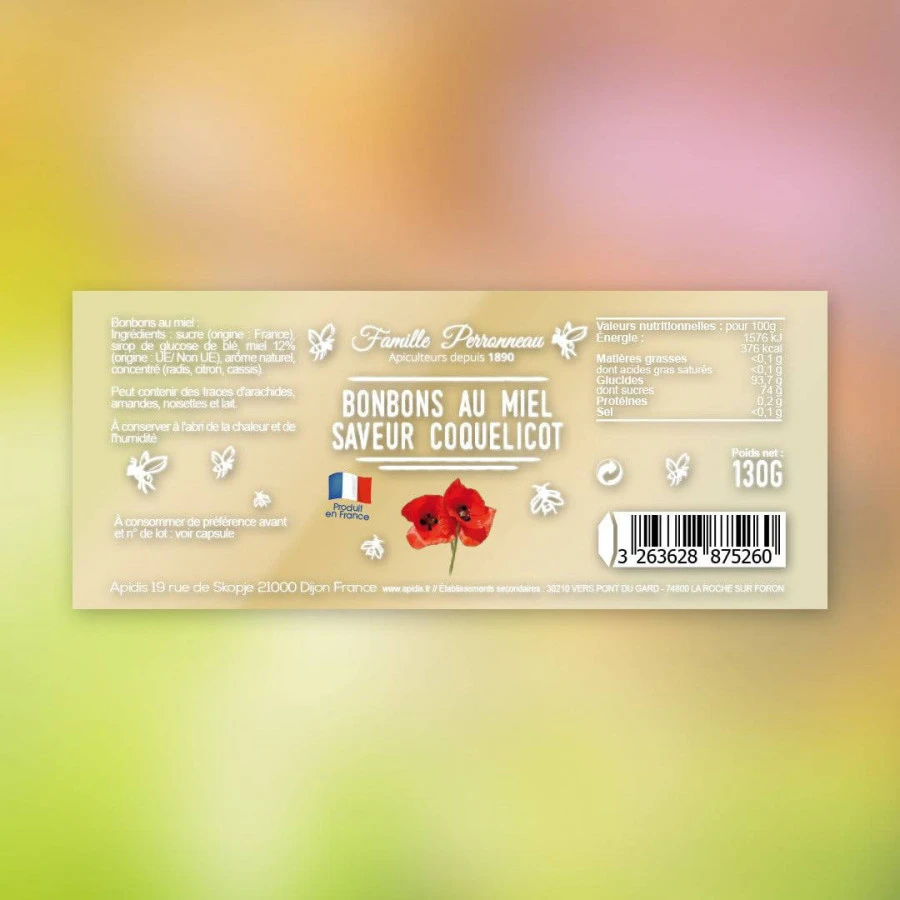 Bonbons miel et coquelicot