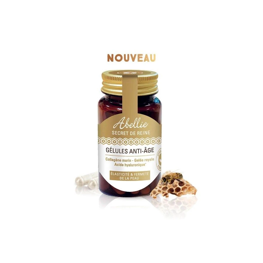 Gélules anti-âge au collagène marin, gelée royale et acide hyaluronique