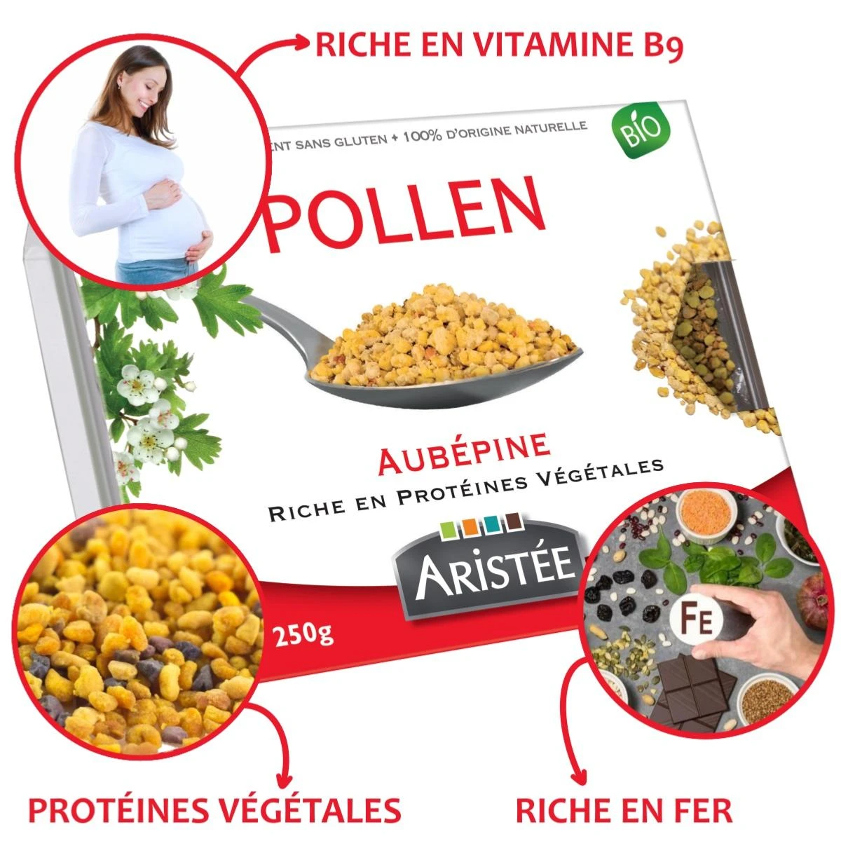 Pollen frais d'aubépine Bio