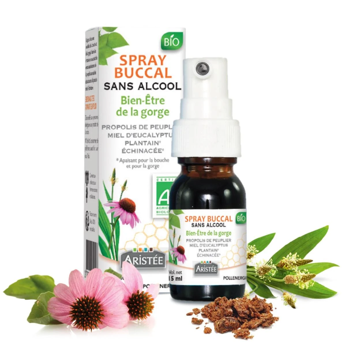 Spray sans alcool Propolis, Miel & Plantes BIO