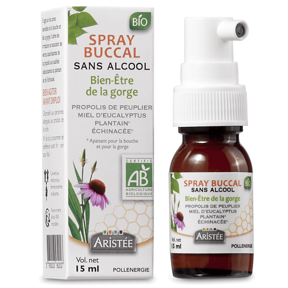 Spray sans alcool Propolis, Miel & Plantes BIO