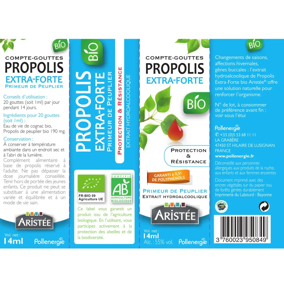 Compte-gouttes propolis extra-forte peuplier Bio
