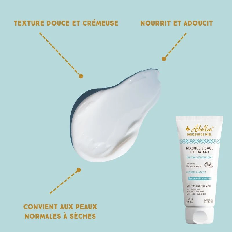 Masque visage Hydratant Douceur de Miel certifié bio