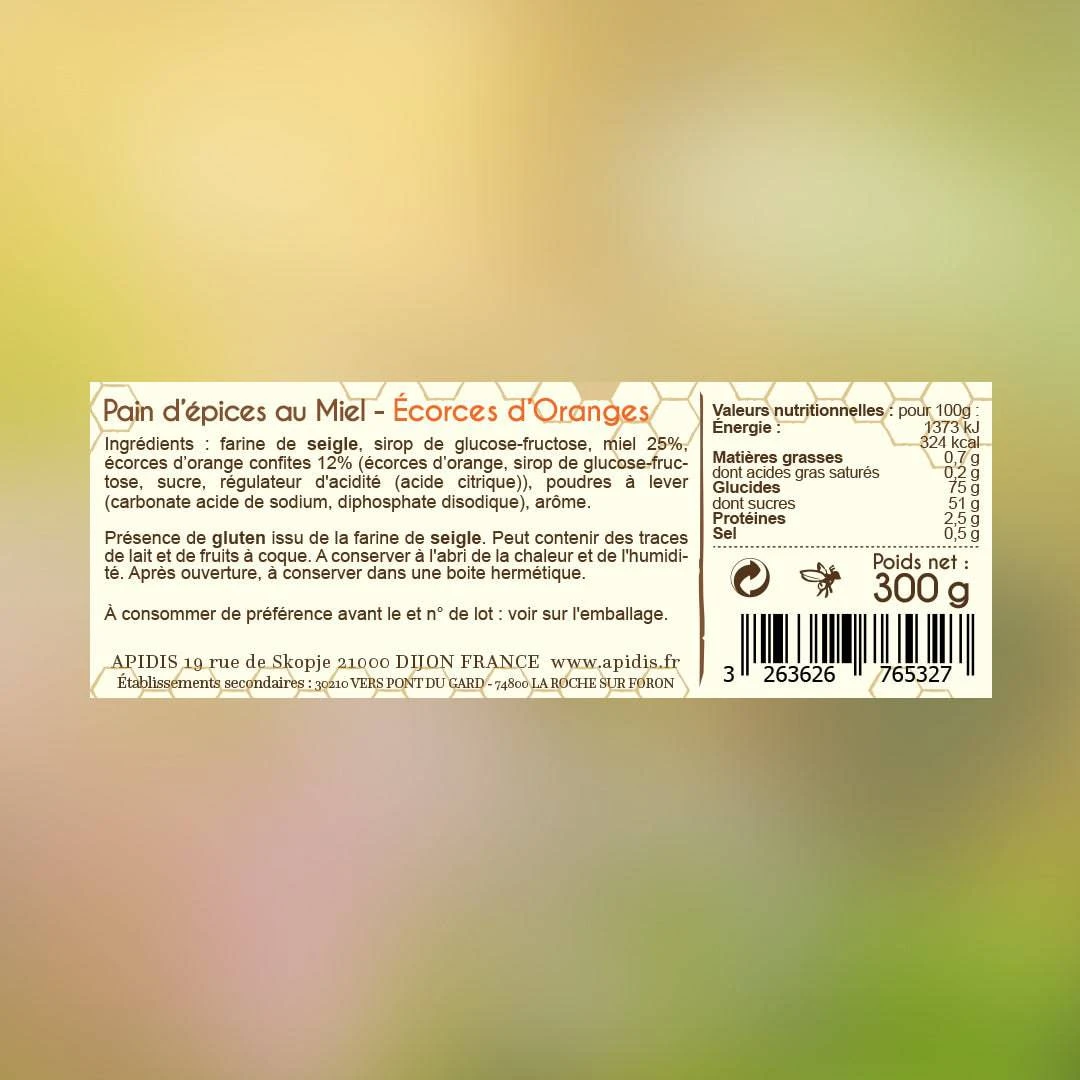 Pain d'épice tranché écorces d'orange avec boîte cadeau